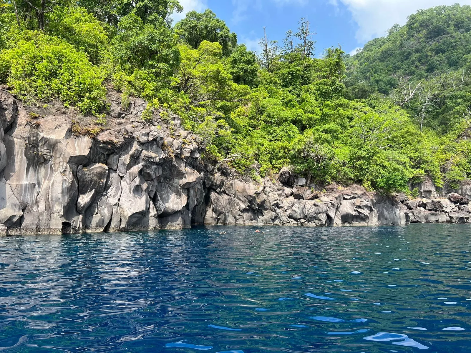 Couple diving together in clear Havelock water
